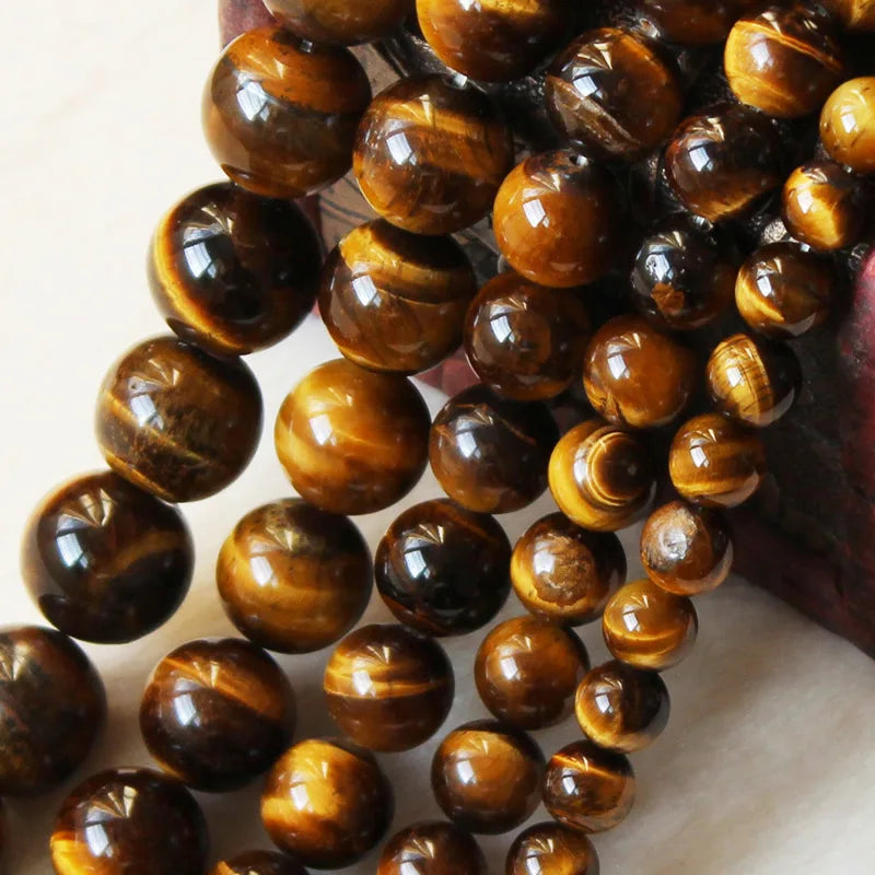 Natural Tiger Eye Round Stone Beads