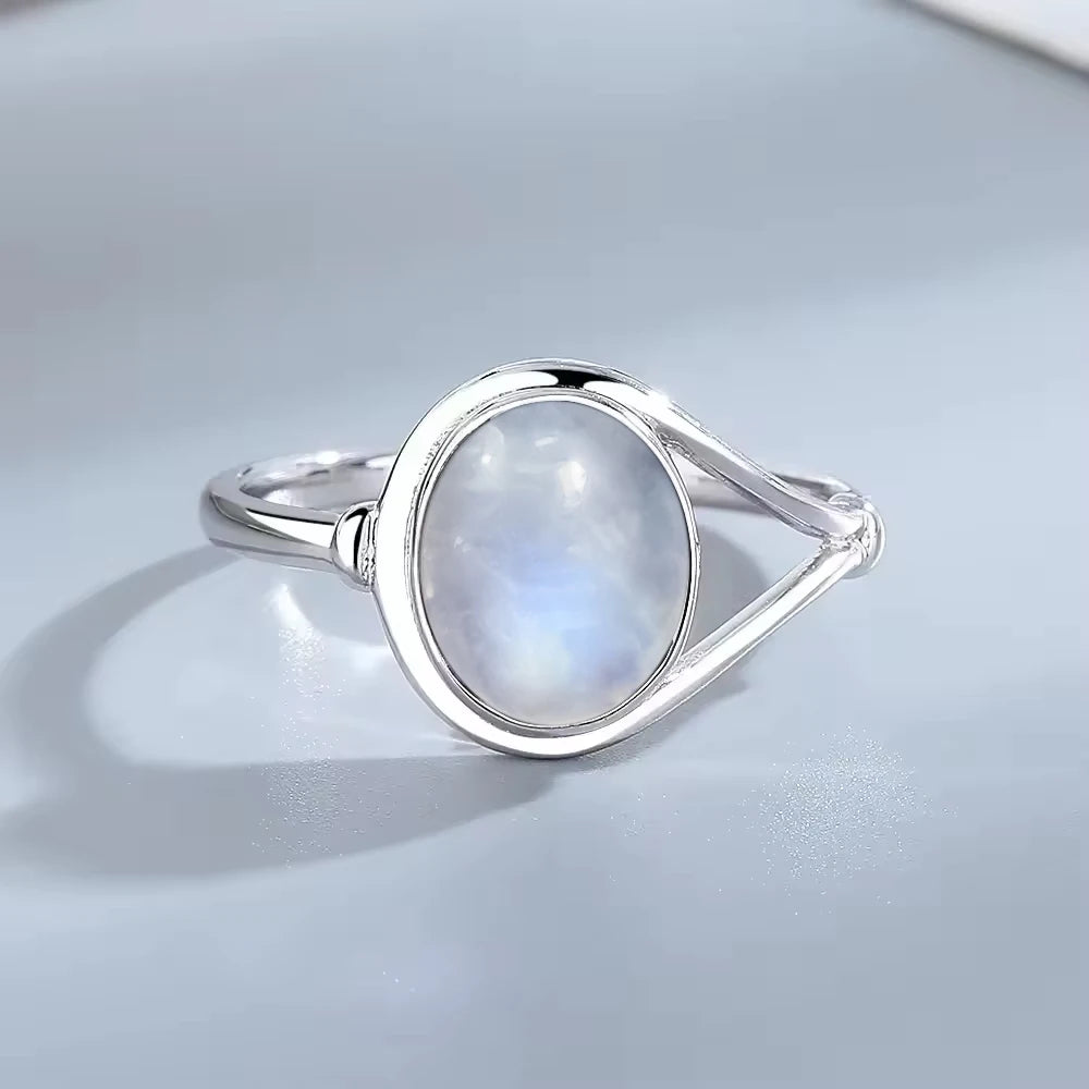 925 Sterling Silver Amethyst Oval Ring