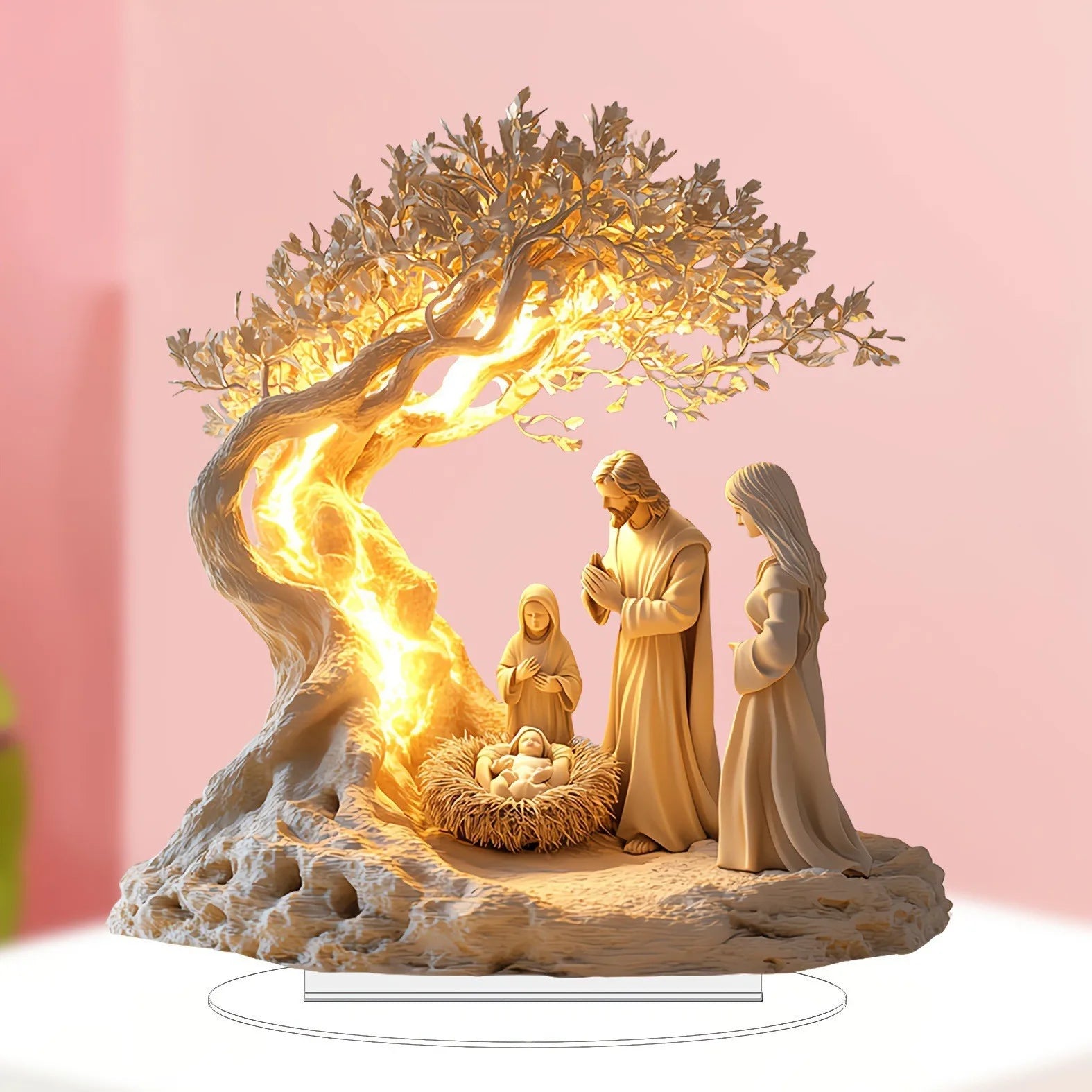 Moonlight Prayer Desk Art Decor