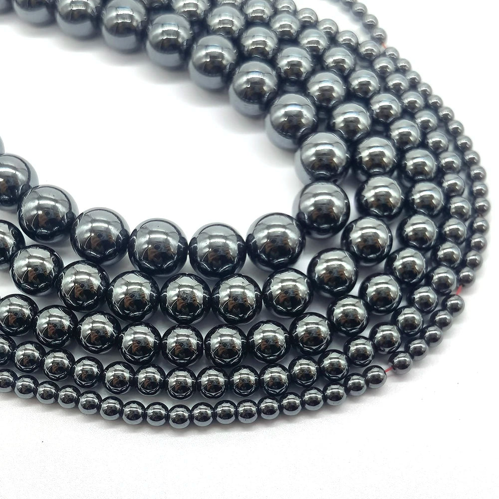 Natural Black Hematite Stone Beads