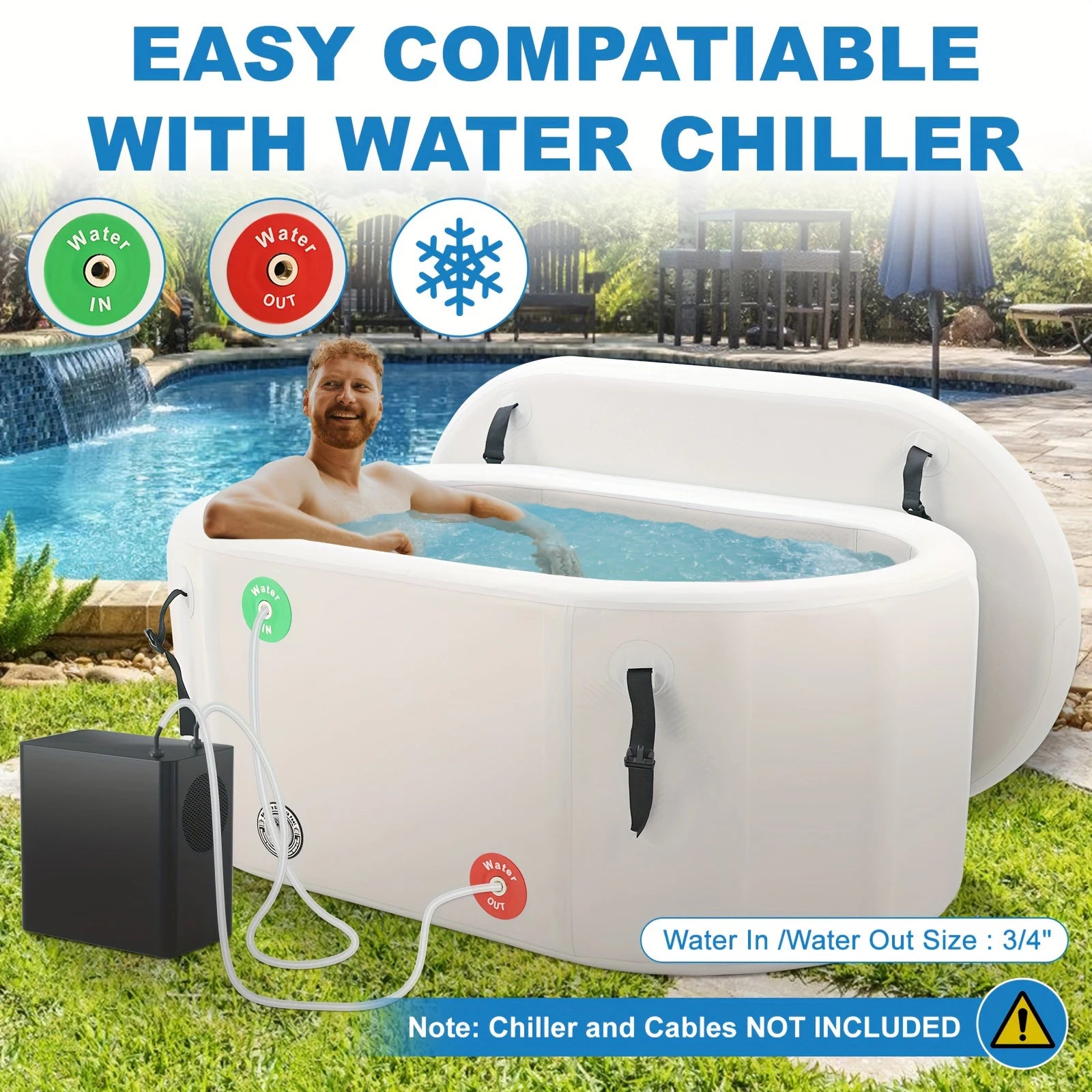 XL Inflatable Cold Plunge Tub with Cover
