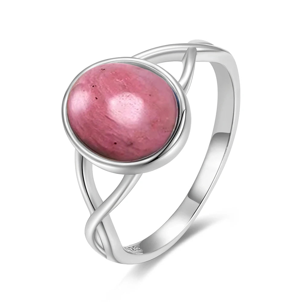 925 Sterling Silver Amethyst Oval Ring