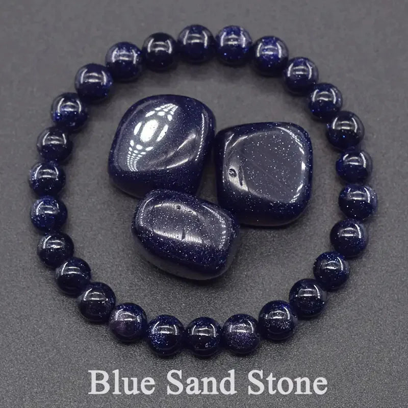 8 mm Natural Stone Beaded Bracelet