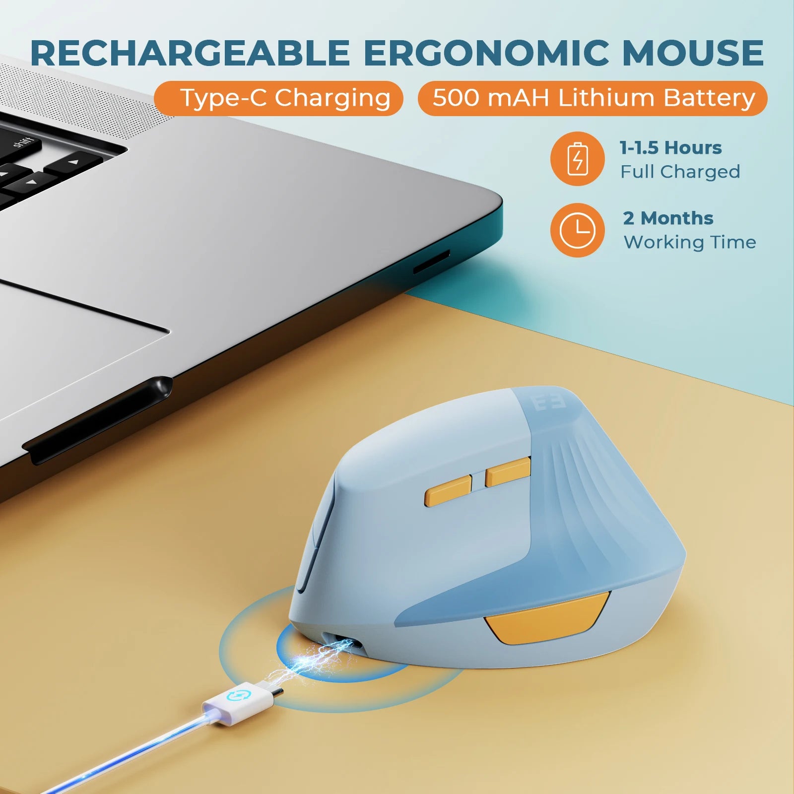 Seenda Rechargeable Vertical Wireless Mouse