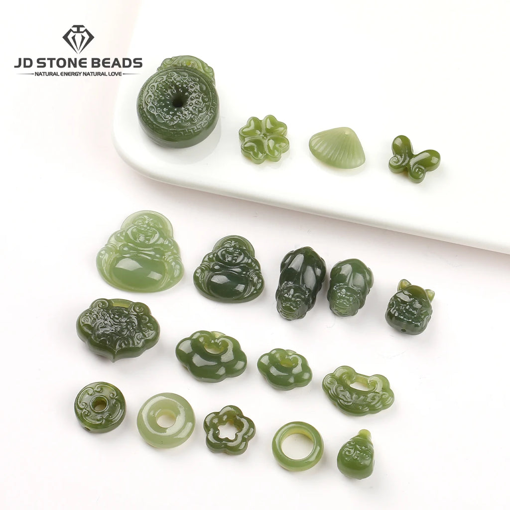 Natural Hetian Jade Pixiu Buddha Bead