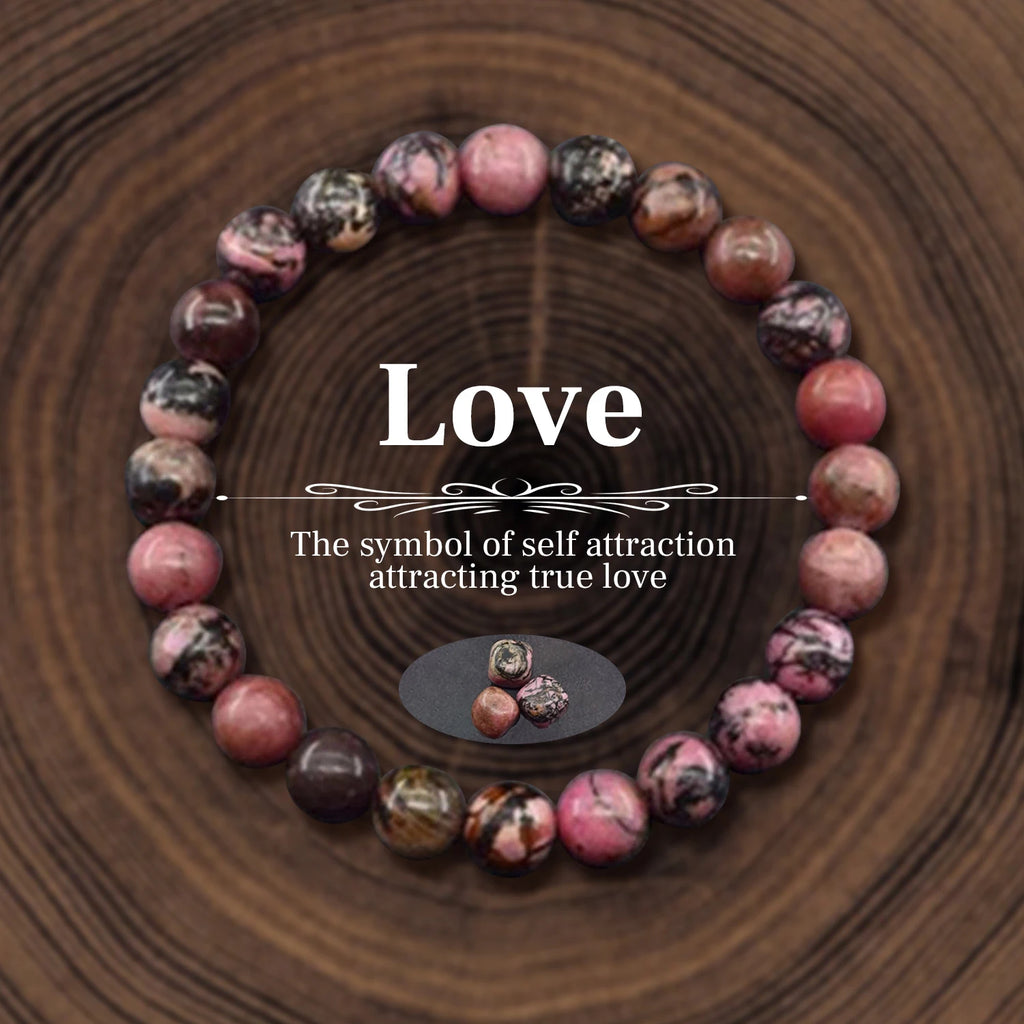 8 mm Natural Stone Beaded Bracelet