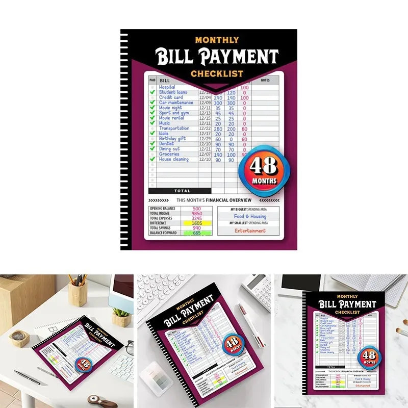 Budget Bill Payment Planner, 48 Month Tracker Notebook