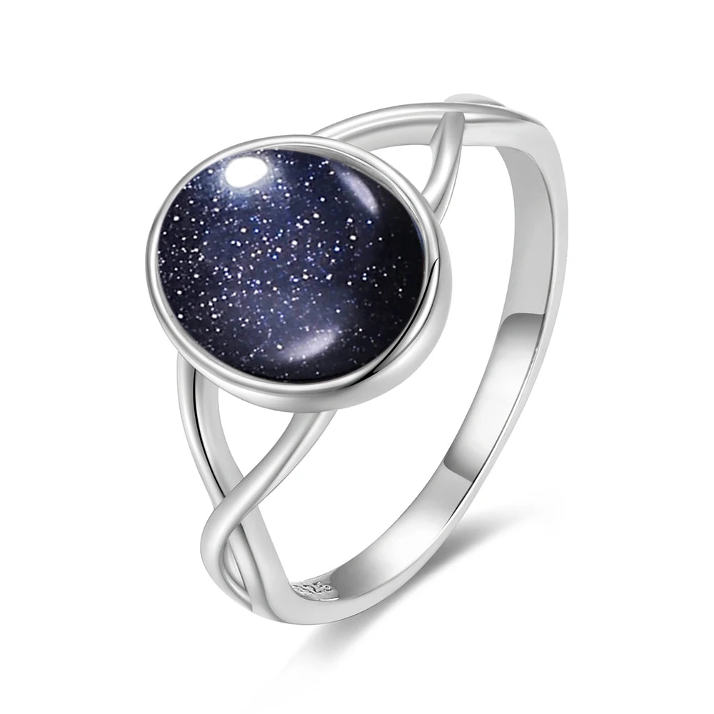925 Sterling Silver Amethyst Oval Ring