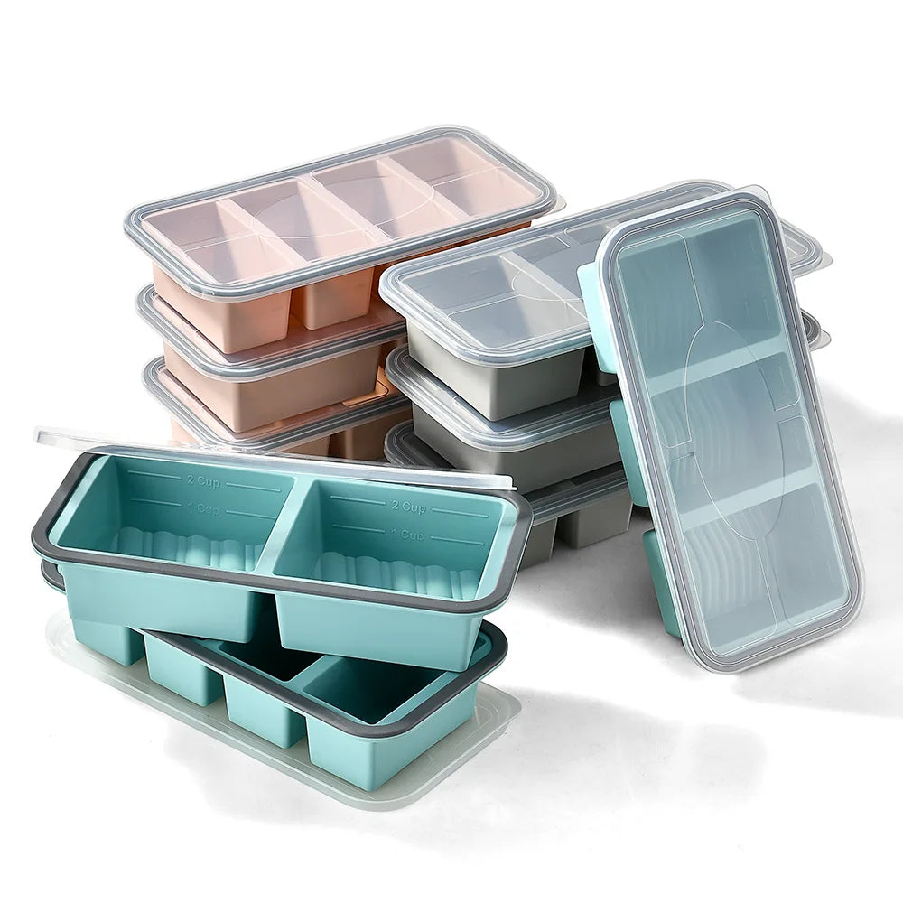 Large Silicone Freezer Tray with Lid