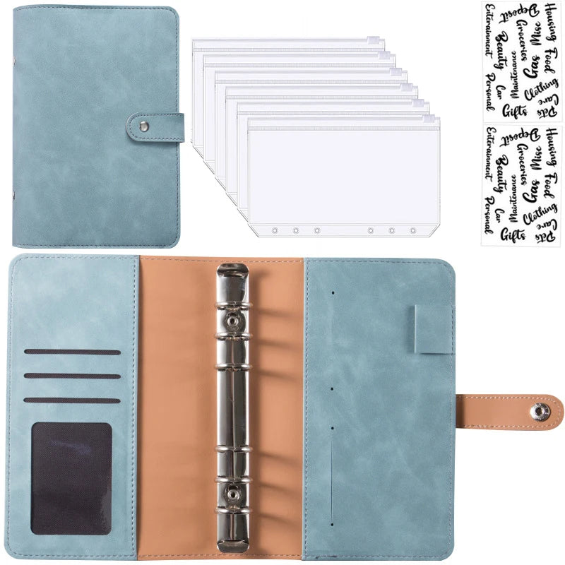 A6 Budget Binder with Calculator and Zipper Envelopes