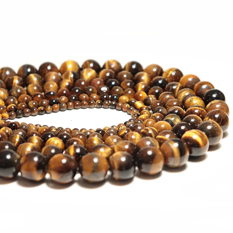 Natural Tiger Eye Round Stone Beads
