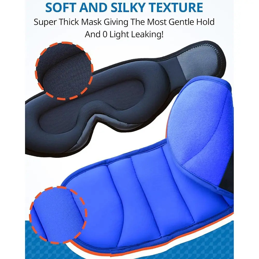 3D Contoured Travel Pillow with Blackout Eye Mask
