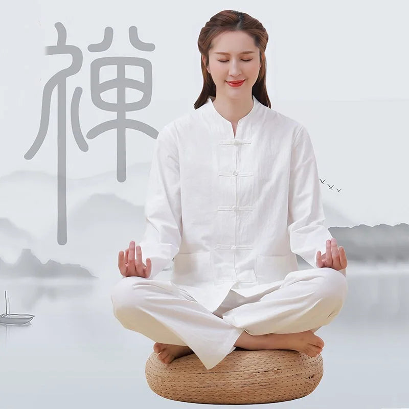 CLYFAN Cotton Wushu Uniform Set for Tai Chi and Yoga - Tops and Pants