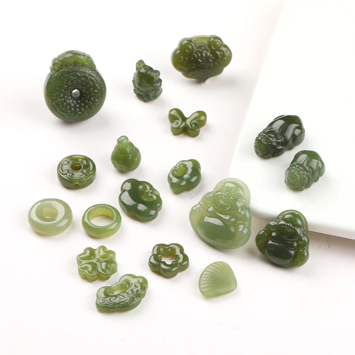 Natural Hetian Jade Pixiu Buddha Bead