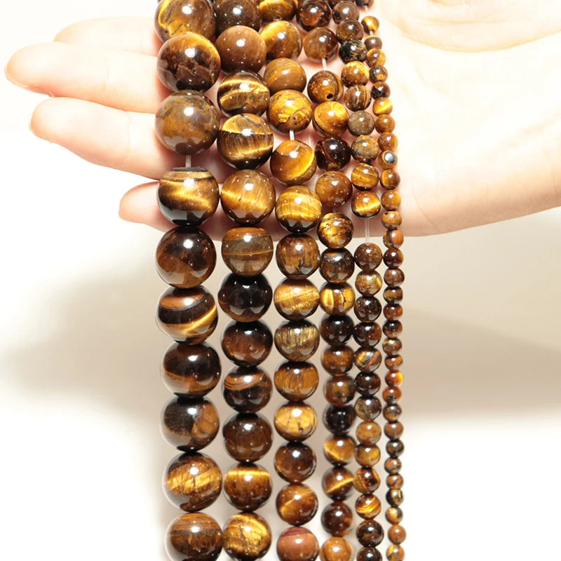 Natural Tiger Eye Round Stone Beads