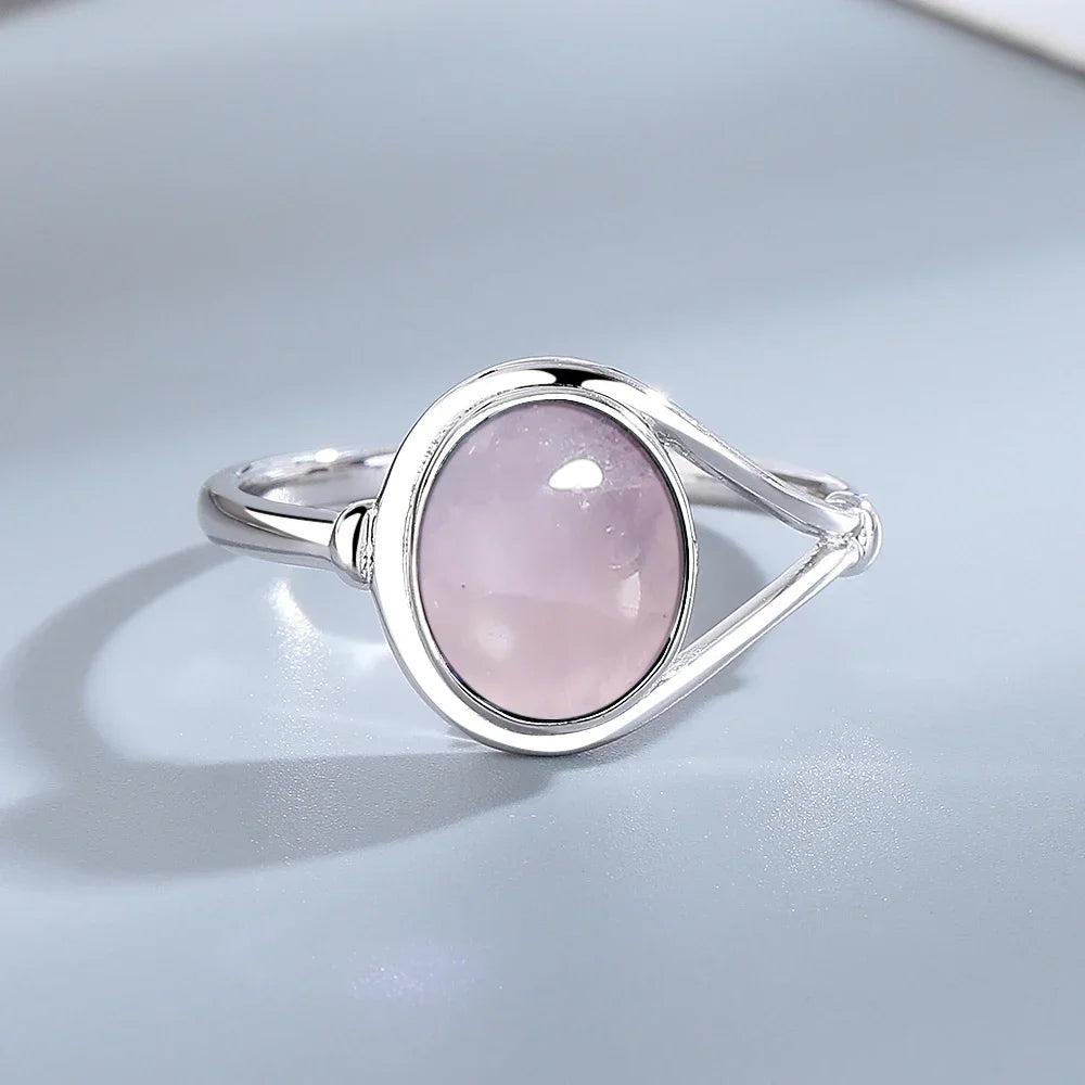 925 Sterling Silver Amethyst Oval Ring