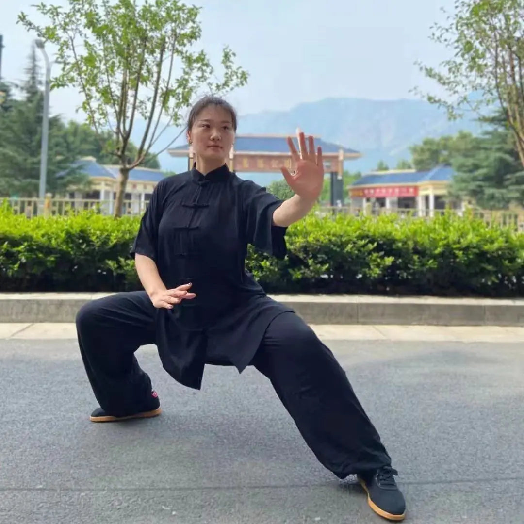 Men's and Women's Cotton Tai Chi Uniforms for Martial Arts and Exercise.