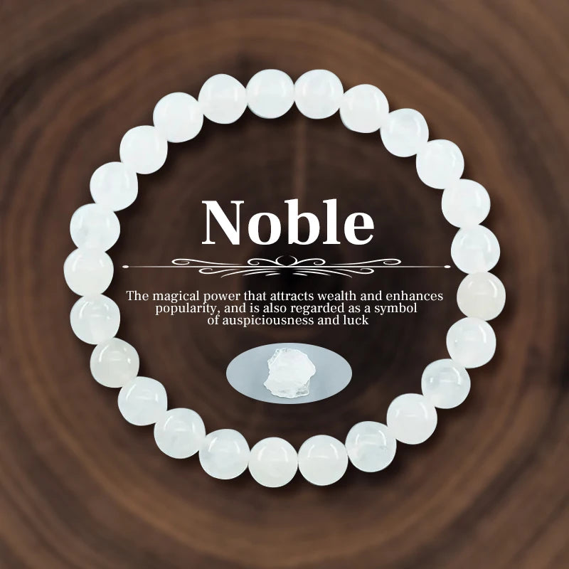 8 mm Natural Stone Beaded Bracelet