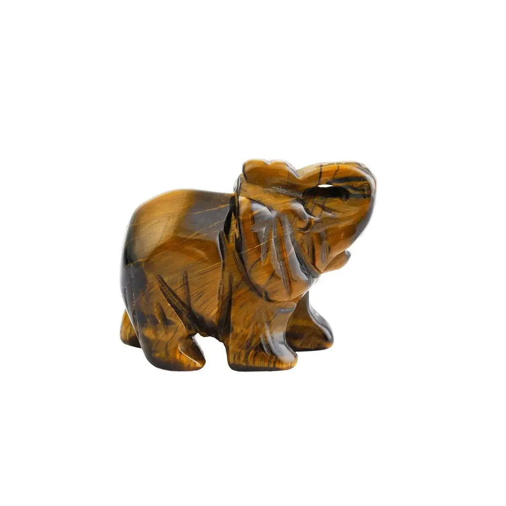 Hand-Carved Natural Stone Elephant Figurine