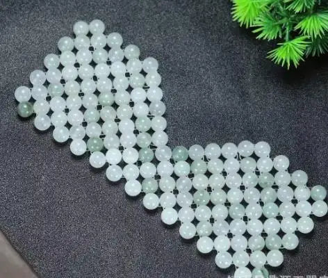 Natural Jade Eye Mask Healing Stone Woven Bead Eye Shade Cold Compress Massage Relieve Eye Fatigue Sleep Aid Eye Care Tools