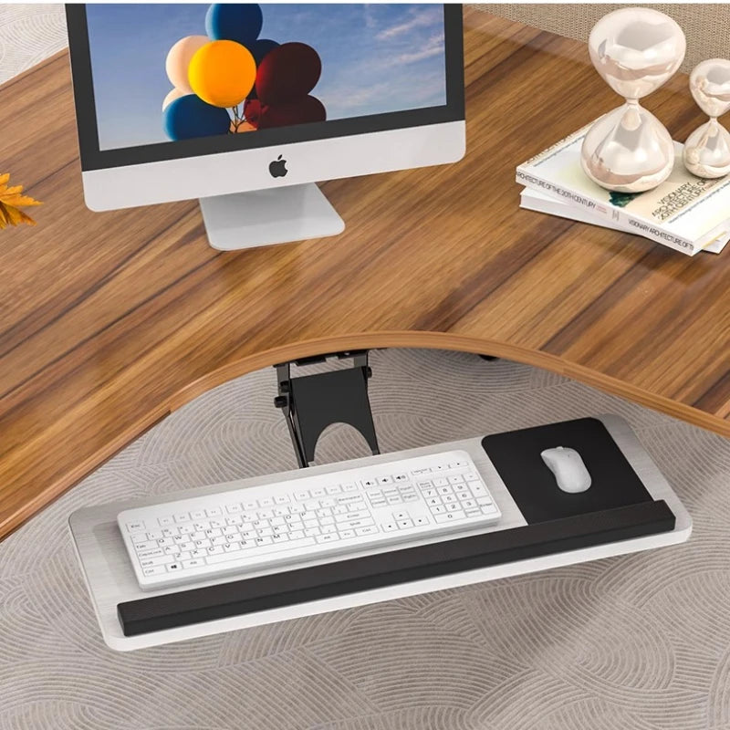 Under-Desk Keyboard Tray with Swivel Mouse Pad