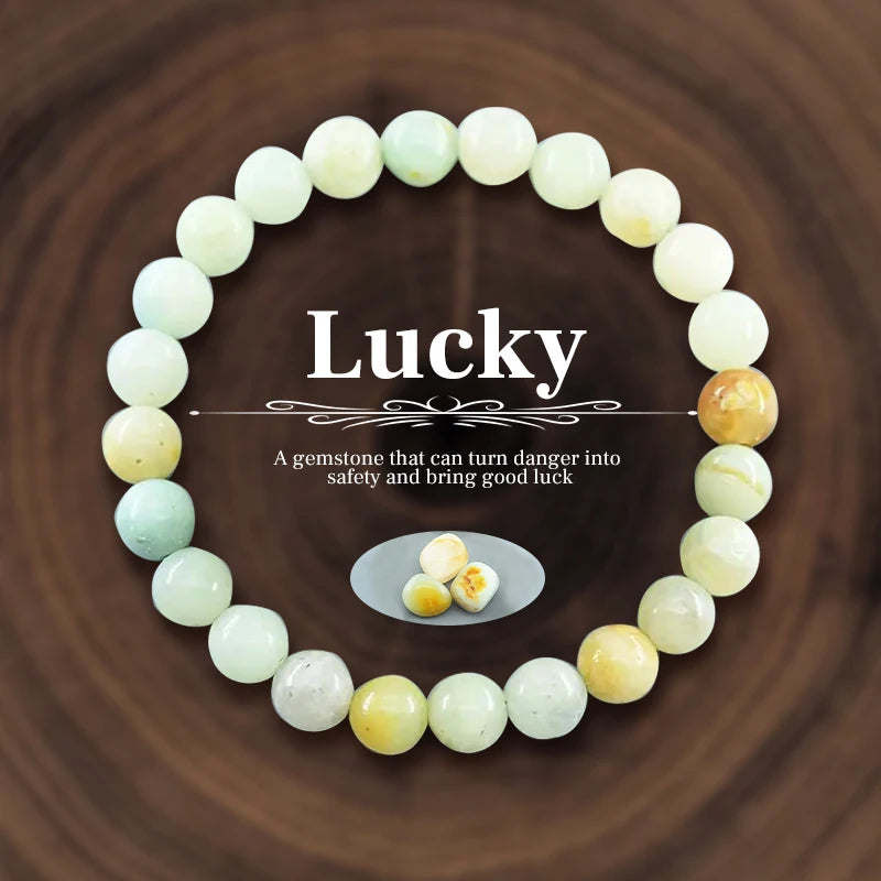 8 mm Natural Stone Beaded Bracelet