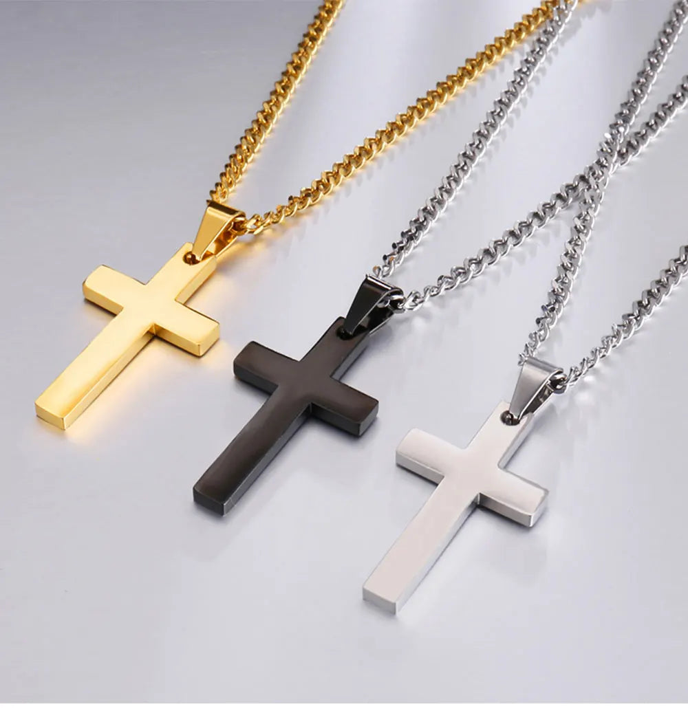 Stainless Steel Cross Pendant Necklace