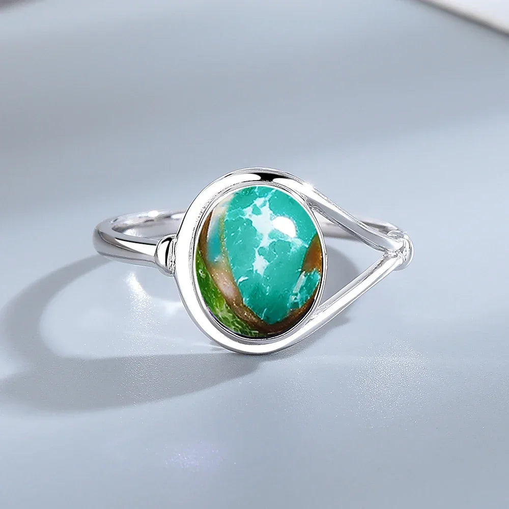 925 Sterling Silver Amethyst Oval Ring