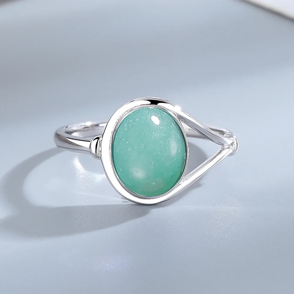 925 Sterling Silver Amethyst Oval Ring