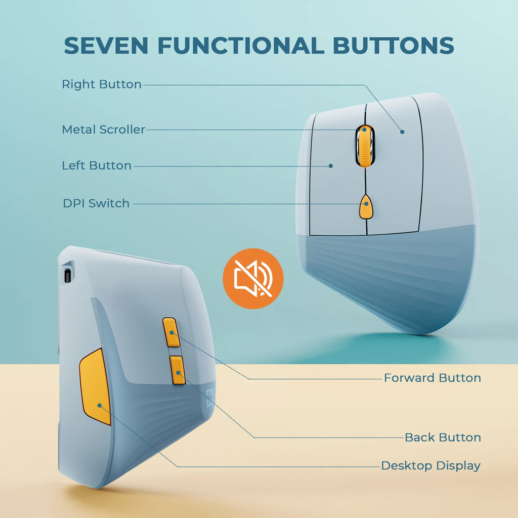 Seenda Rechargeable Vertical Wireless Mouse