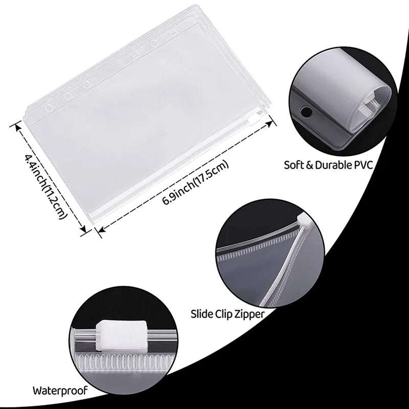 A6 Budget Binder with Calculator and Zipper Envelopes
