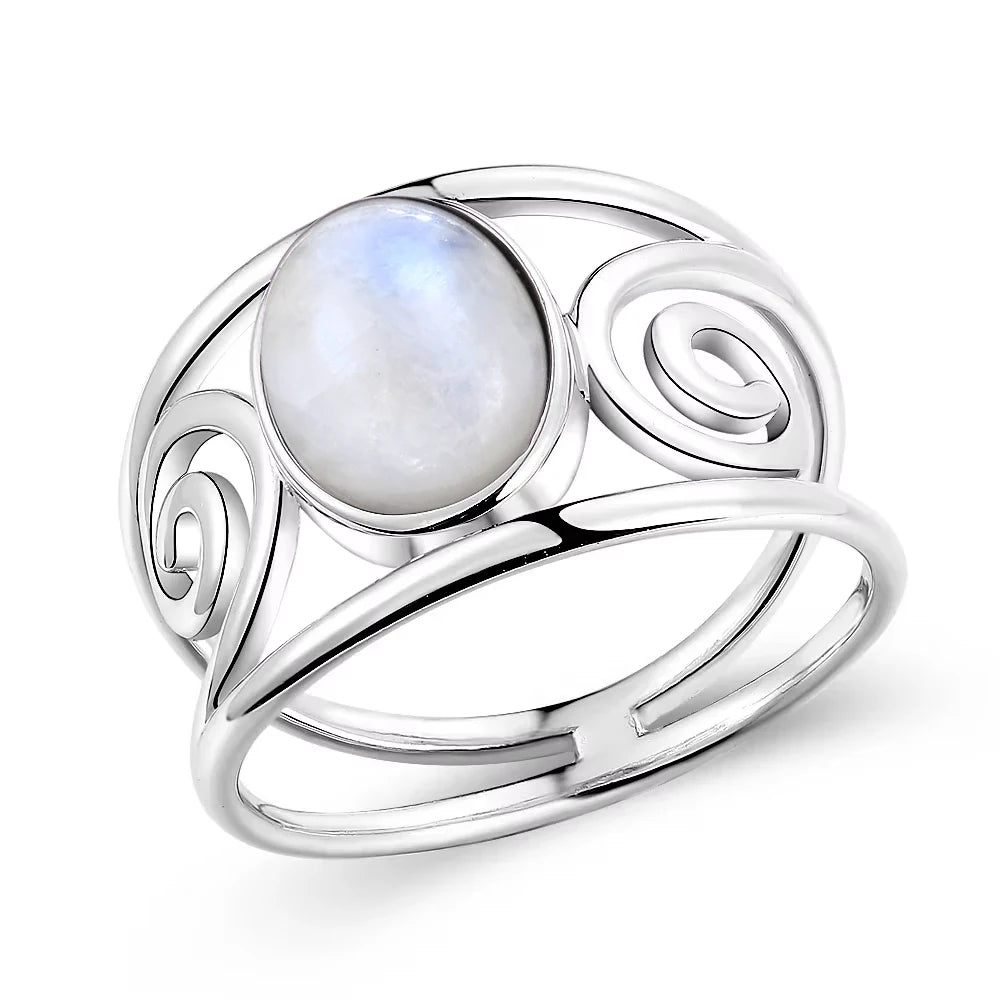 925 Sterling Silver Amethyst Oval Ring