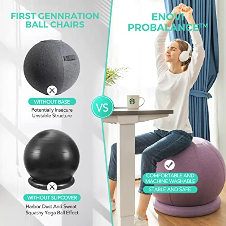 Yoga Ball Chair with Base and Slipcover