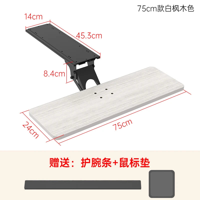 Under-Desk Keyboard Tray with Swivel Mouse Pad