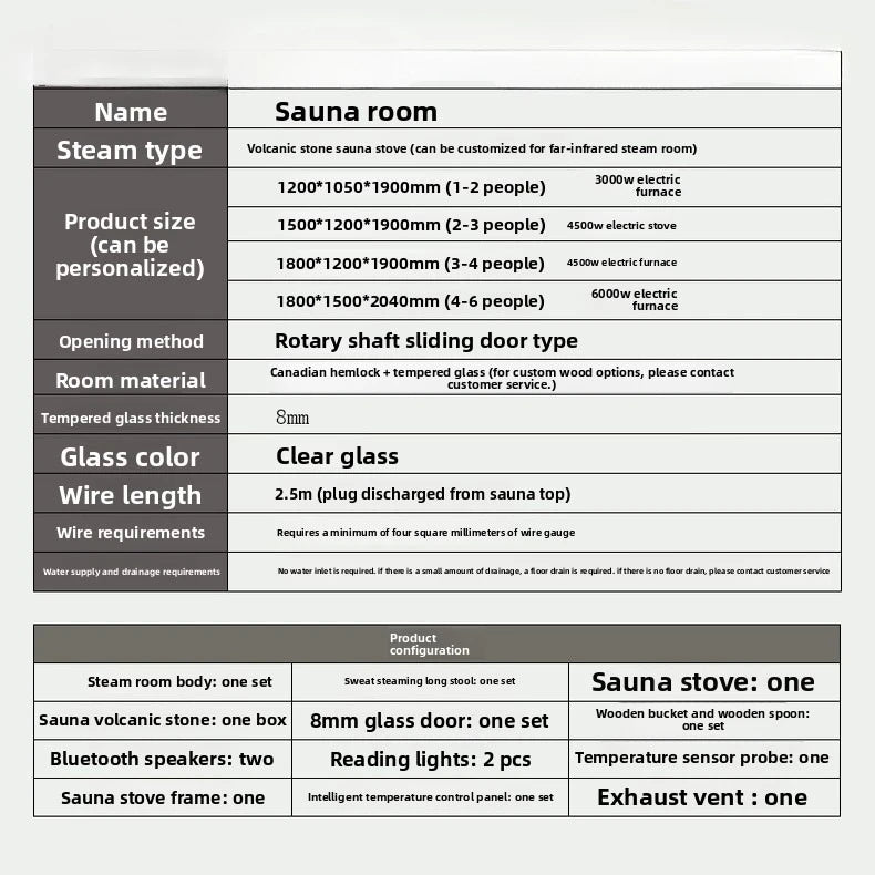 Home Sauna Room with Stone Heater