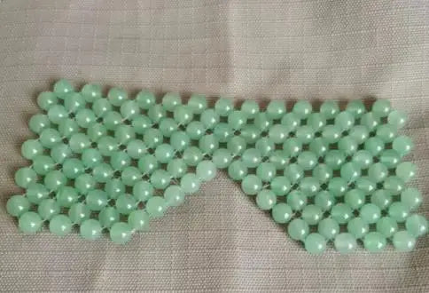 Natural Jade Eye Mask Healing Stone Woven Bead Eye Shade Cold Compress Massage Relieve Eye Fatigue Sleep Aid Eye Care Tools